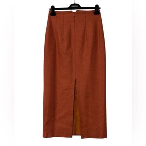 Vintage HIRSCH. Wool Open Front Slit Maxi Skirt